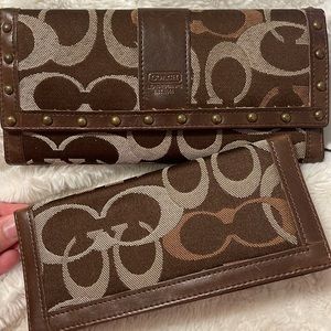 Bifold coach wallet and check book sleeve